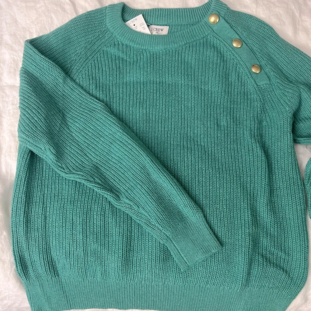 NWT  Lively and lovely  green J. Crew sweater (mid season) 
Size XS